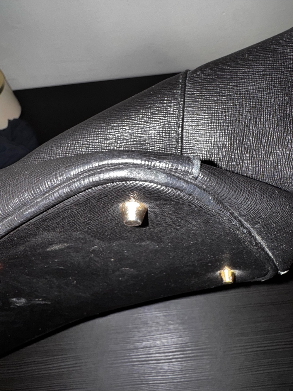 Furla Black Leather Tote with Gold Accent Charm - Picture 9 of 12